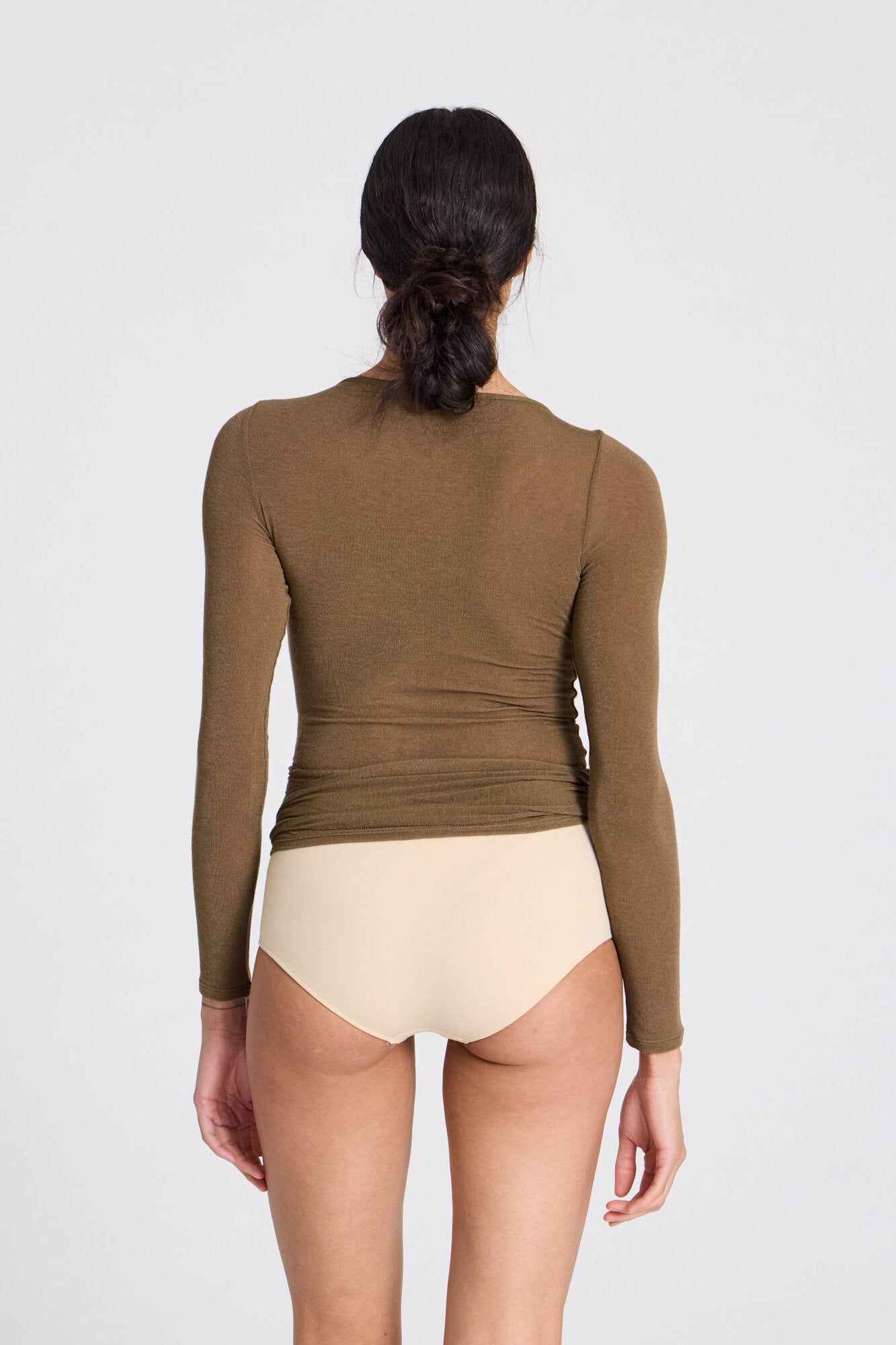 Anne Wool Wrap langærmet t-shirt - Kangaroo